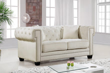 Load image into Gallery viewer, Bowery Cream Velvet Loveseat
