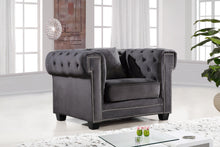 Load image into Gallery viewer, Bowery Grey Velvet Chair