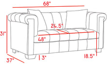 Load image into Gallery viewer, Kayla Grey Velvet Loveseat