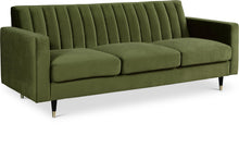 Load image into Gallery viewer, Lola Olive Velvet Sofa