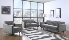 Load image into Gallery viewer, Lola Grey Velvet Chair