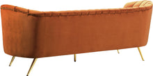 Load image into Gallery viewer, Margo Cognac Velvet Sofa