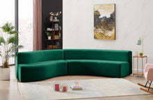 Load image into Gallery viewer, Curl Green Velvet 2pc. Sectional
