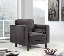 Load image into Gallery viewer, Emily Grey Velvet Chair