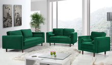 Load image into Gallery viewer, Emily Green Velvet Loveseat
