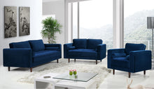 Load image into Gallery viewer, Emily Navy Velvet Chair