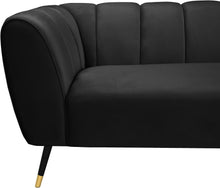 Load image into Gallery viewer, Beaumont Black Velvet Loveseat