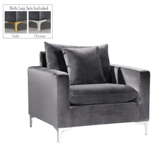 Load image into Gallery viewer, Naomi Grey Velvet Chair