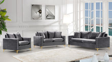 Load image into Gallery viewer, Naomi Grey Velvet Loveseat