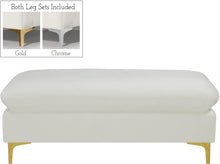 Load image into Gallery viewer, Naomi Cream Velvet Ottoman