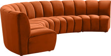 Load image into Gallery viewer, Infinity Cognac Velvet 5pc. Modular Sectional
