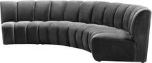 Load image into Gallery viewer, Infinity Grey Velvet 4pc. Modular Sectional