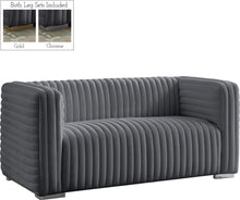 Load image into Gallery viewer, Ravish Grey Velvet Loveseat
