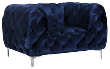 Load image into Gallery viewer, Mercer Navy Velvet Chair
