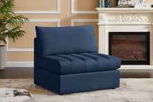 Load image into Gallery viewer, Jacob Navy Velvet Armless