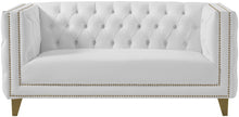 Load image into Gallery viewer, Michelle White Faux Leather Loveseat