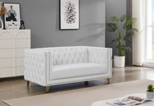 Load image into Gallery viewer, Michelle White Faux Leather Loveseat