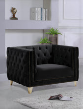 Load image into Gallery viewer, Michelle Black Velvet Chair