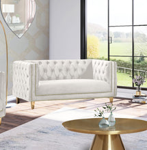 Load image into Gallery viewer, Michelle Cream Velvet Loveseat