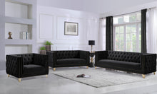 Load image into Gallery viewer, Michelle Black Velvet Loveseat