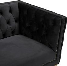 Load image into Gallery viewer, Michelle Black Velvet Loveseat