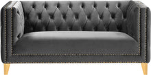 Load image into Gallery viewer, Michelle Grey Velvet Loveseat