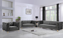 Load image into Gallery viewer, Michelle Grey Velvet Loveseat