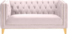 Load image into Gallery viewer, Michelle Pink Velvet Loveseat