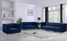 Load image into Gallery viewer, Michelle Navy Velvet Chair