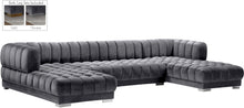 Load image into Gallery viewer, Gwen Grey Velvet 3pc. Sectional (3 Boxes)