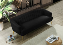 Load image into Gallery viewer, Tori Black Velvet Sofa