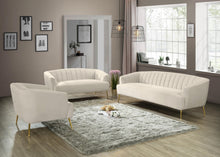 Load image into Gallery viewer, Tori Cream Velvet Chair