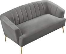 Load image into Gallery viewer, Tori Grey Velvet Loveseat