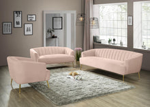 Load image into Gallery viewer, Tori Pink Velvet Loveseat