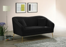 Load image into Gallery viewer, Hermosa Black Velvet Loveseat
