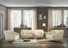 Load image into Gallery viewer, Hermosa Cream Velvet Loveseat