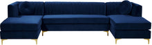 Load image into Gallery viewer, Graham Navy Velvet 3pc. Sectional