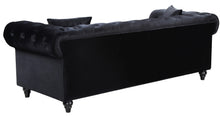 Load image into Gallery viewer, Chesterfield Black Velvet Loveseat