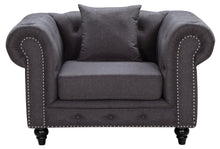 Load image into Gallery viewer, Chesterfield Grey Linen Chair