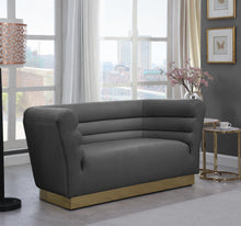 Load image into Gallery viewer, Bellini Grey Velvet Loveseat