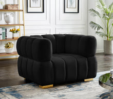 Load image into Gallery viewer, Gwen Black Velvet Chair