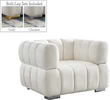 Load image into Gallery viewer, Gwen Cream Velvet Chair