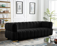 Load image into Gallery viewer, Gwen Black Velvet Sofa