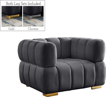 Load image into Gallery viewer, Gwen Grey Velvet Chair