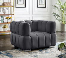 Load image into Gallery viewer, Gwen Grey Velvet Chair
