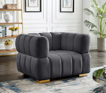 Load image into Gallery viewer, Gwen Grey Velvet Chair