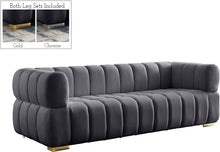 Load image into Gallery viewer, Gwen Grey Velvet Sofa
