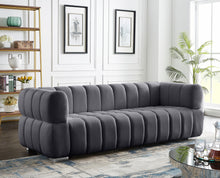 Load image into Gallery viewer, Gwen Grey Velvet Sofa