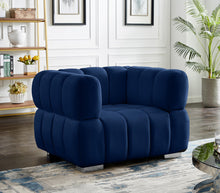 Load image into Gallery viewer, Gwen Navy Velvet Chair