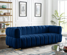 Load image into Gallery viewer, Gwen Navy Velvet Sofa